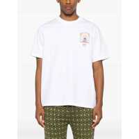 Tricouri Casablanca pentru Barbati - Tricouri Casablanca T-Shirt Girocollo Con Logo Sul Fronte In Cotone Bianca Uomo WHITE Barbati (BM 18363624) - B-mall.ro