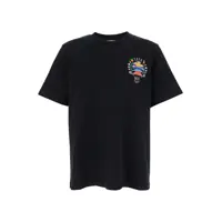 Tricouri Blackt-Shirt With Crewneck And Logo On The Front And Maxi Logo On The Back In Cotton Man Barbati