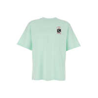 Tricouri Green T-Shirt With Crewneck And Logo On The Front And Maxi Logo On The Back In Cotton Man Barbati