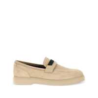 Mocasini Beige Loafers With Monile Detail In Suede Woman Femei