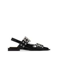 Balerini Ganni 'Black Feminine Buckle' Slingback Femei