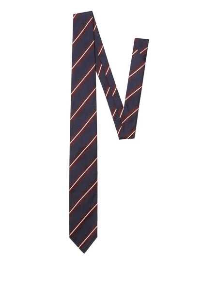 Cravate DSQUARED2 Blue Tie With All-Over Striped Motif In Silk Man BLUE Barbati (BM 18363996) 1