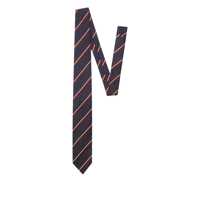 Cravate Blue Tie With All-Over Striped Motif In Silk Man Barbati