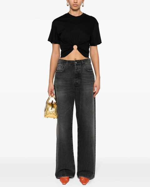 Tricouri RABANNE Cropped T-Shirt BLACK Femei (BM 18364567) 2