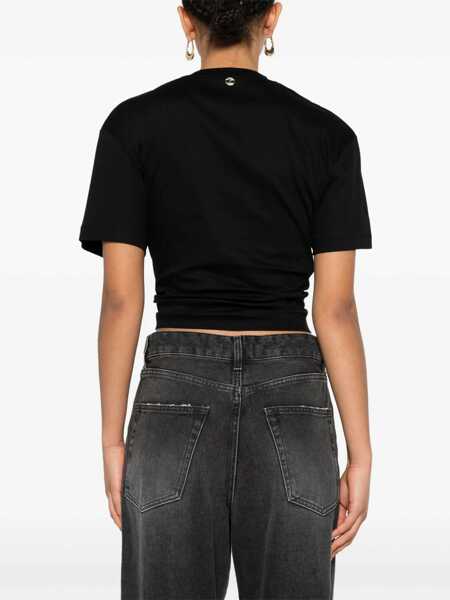 Tricouri RABANNE Cropped T-Shirt BLACK Femei (BM 18364567) 4