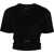 RABANNE Cropped T-Shirt BLACK