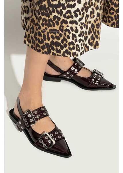 Balerini Ganni Ballerina Con Fibbia BORDEAUX Femei (BM 18364588) 2