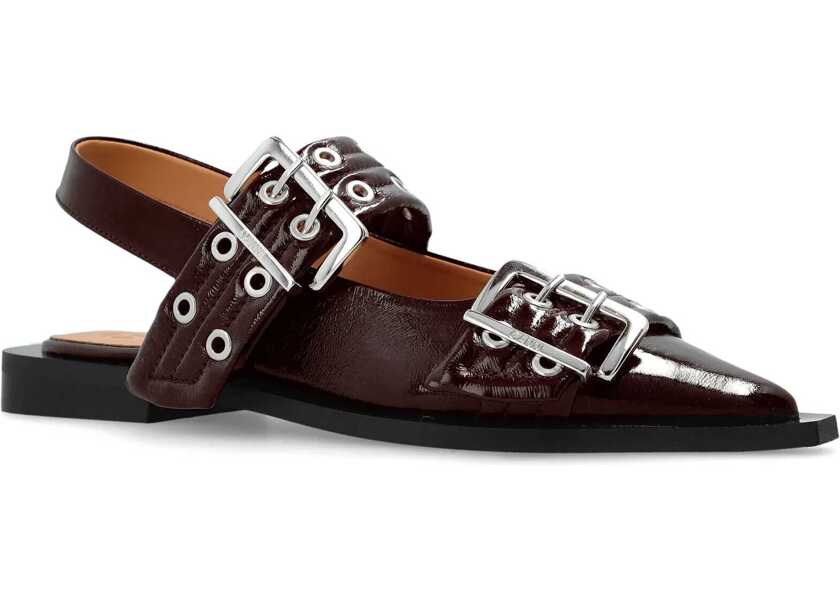 Balerini Ganni Ballerina Con Fibbia BORDEAUX Femei (BM 18364588) 4