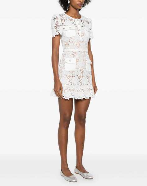 Rochii scurte Self-Portrait Lace Mini Dress With Belt WHITE Femei (BM 18364778) 3