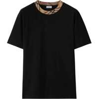 Tricouri Cotton T-Shirt With Check Collar Barbati