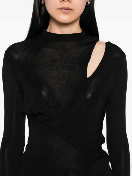Topuri Self-Portrait Long sleeve knit Top BLACK Femei (BM 18364939) 5