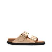 Pantofi cu toc Birkenstock Arizona Db Shine New Beige, Natural Leather Shoes Femei
