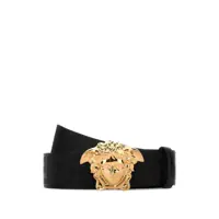 Curele Versace Versace 'La Medusa Greca' Black Calfskin Belt