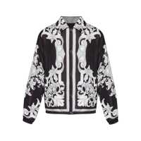 Geci Versace Reversible Black Jacket With Baroque Print Barbati