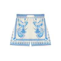 Pantaloni casual Versace Cotton Shorts With Underwater Baroque Print Femei