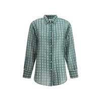Camasi Forte_Forte Green Shirt With All-Over Geometric Design Femei