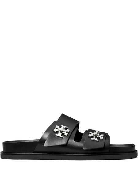 Balerini Tory Burch Turnlock Black Sandals With Double Strap And Logo Plaque In Leather Woman Black Femei (BM 18366066) 1