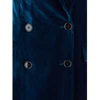 Imbracaminte PLAIN Dama - Paltoane PLAIN Blue Double-Breasted Coat With Classic Lapel In Velvet Woman BLUE Femei (BM 18366126) - B-mall.ro