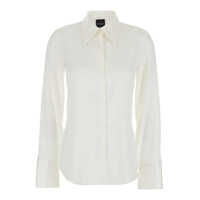 Camasi White Shirt With Pointed Collar And Concealed Button Closure In Silk Woman Femei