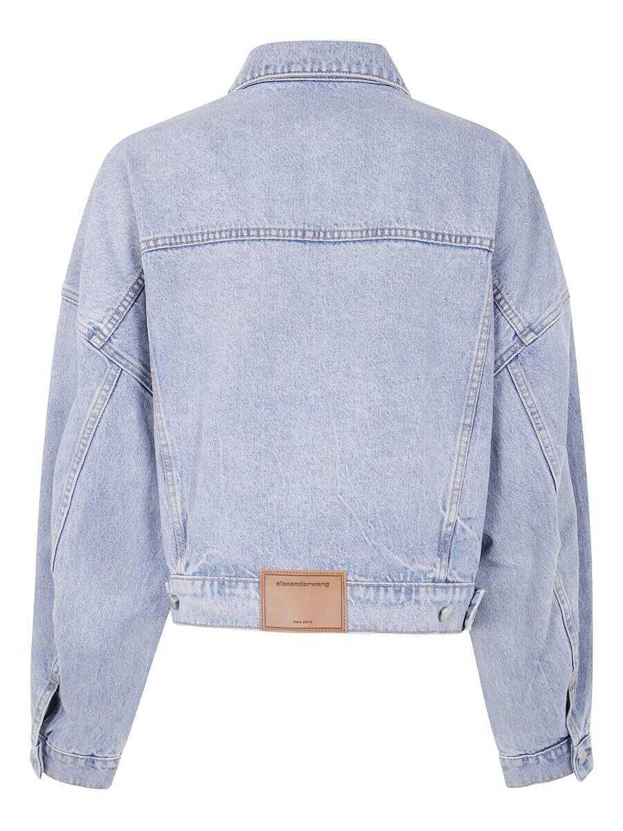 Geci Alexander Wang Alexander Wang Clip Trucker Jacket Clothing BLUE Femei (BM 18366519) 2