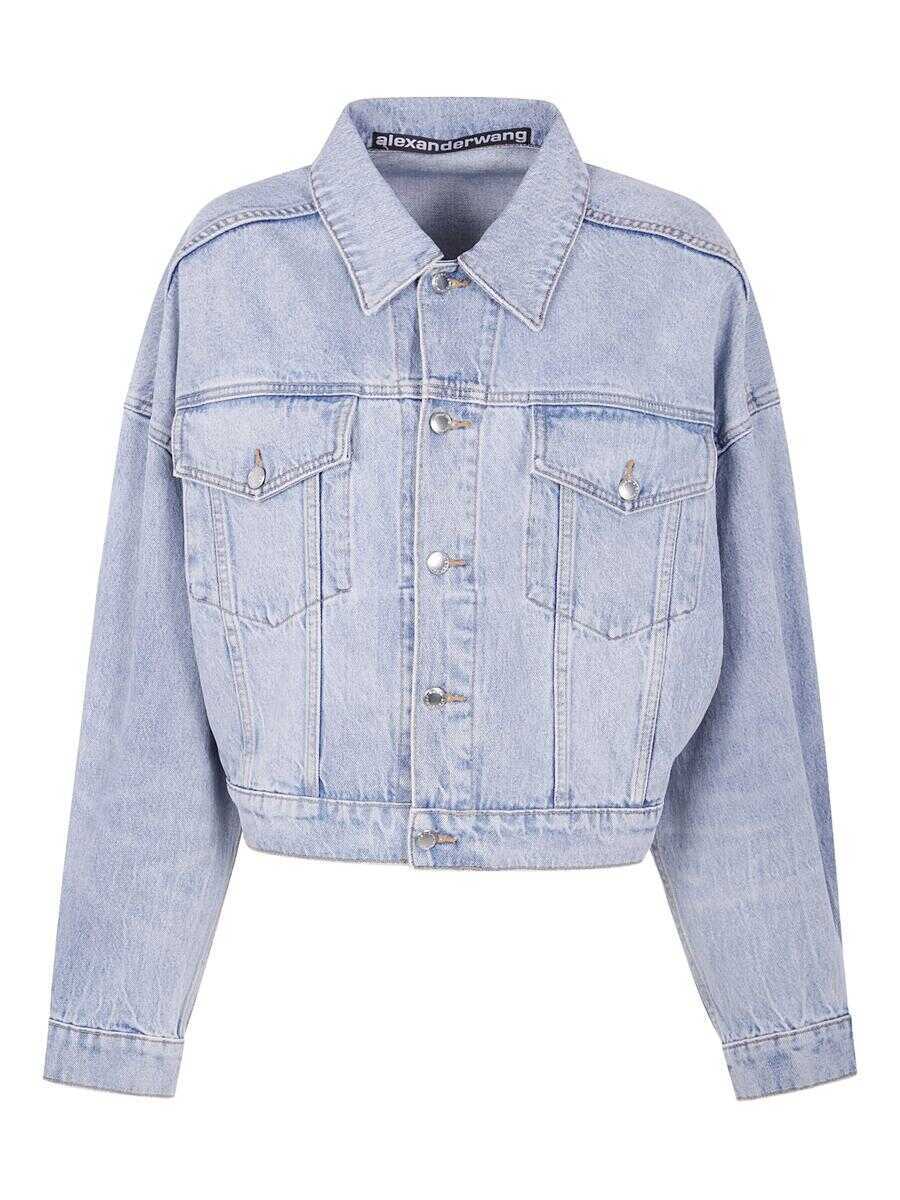 Geci Alexander Wang Alexander Wang Clip Trucker Jacket Clothing BLUE Femei (BM 18366519) 1