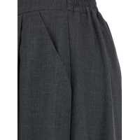 Imbracaminte PLAIN Dama - Pantaloni casual PLAIN Grey Pants With Semi-Elastic Waist And Oversize Design In Fabric Woman GREY Femei (BM 18366528) - B-mall.ro