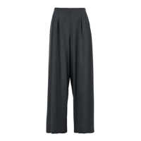 Pantaloni casual Grey Pants With Semi-Elastic Waist And Oversize Design In Fabric Woman Femei