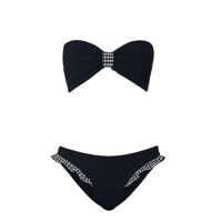 Costume de baie Hunza G Black Check Jean Bikini Femei