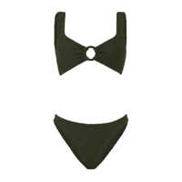 Costume de baie Hunza G Julia Bikini With Tonal Circles In Metallic Khaki Femei