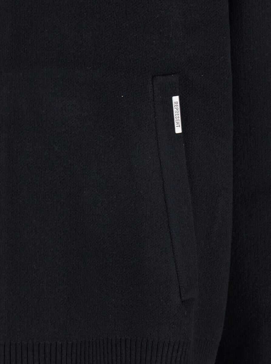 Pulovere REPRESENT Black Sweatshirt With Logo Embroidery On The Rear And Logo Patch On The Pocket In Cotton Man Black Barbati (BM 18368250) 3