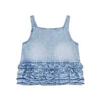 Topuri Ganni Organic Cotton Denim Top Femei