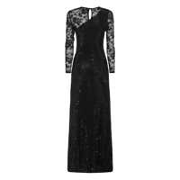 Rochii Self-Portrait Dama pagina 2 - Rochii Self-Portrait Self-Portrait Black Rhinestone Lace Sleeves Maxi Dress Clothing Black Femei (BM 18369132) - B-mall.ro