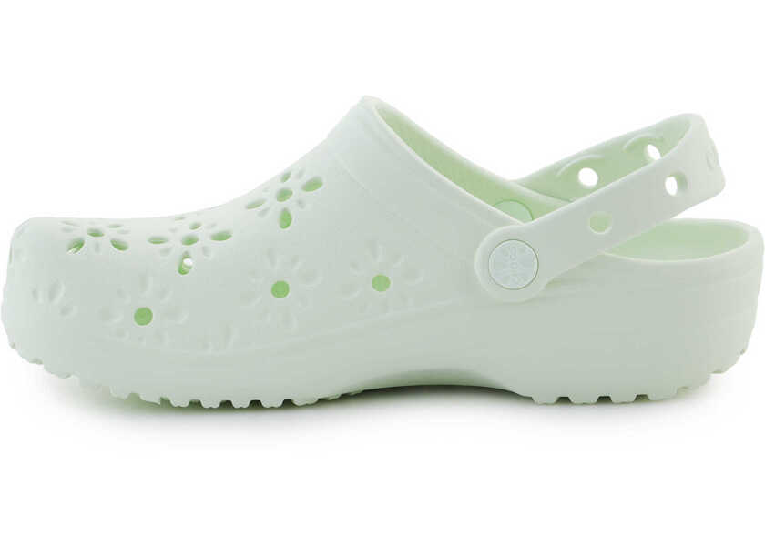Slapi Crocs Classic Floral Cut Out Clog Jade Tint Green Femei (BM 18369865) 4