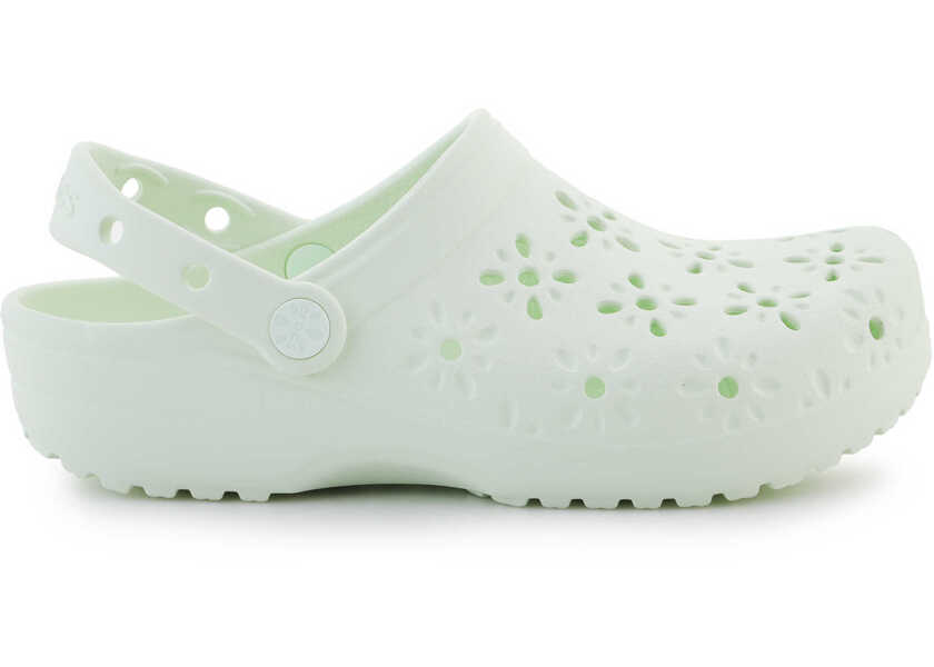 Slapi Crocs Classic Floral Cut Out Clog Jade Tint Green Femei (BM 18369865) 6