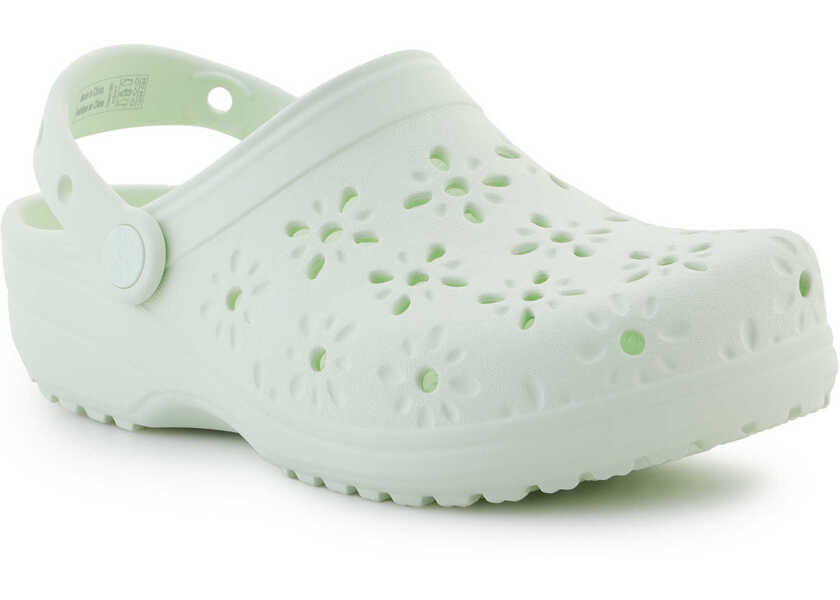 Slapi Crocs Classic Floral Cut Out Clog Jade Tint Green Femei (BM 18369865) 1