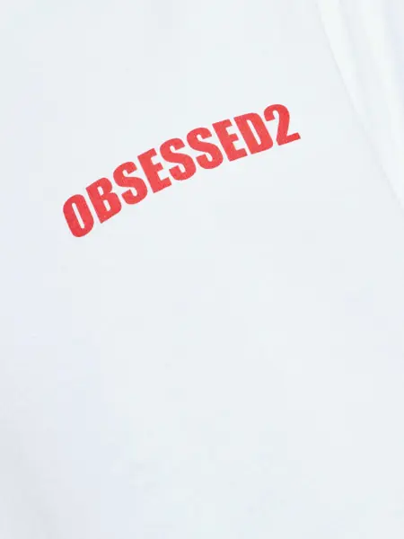 Tricouri DSQUARED2 Cotton T-Shirt WHITE  RED PRINT Barbati (BM 18369919) 5