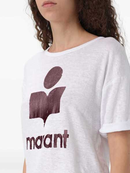 Tricouri ISABEL MARANT ETOILE Koldi T-Shirt White/Plum Femei (BM 18369940) 3
