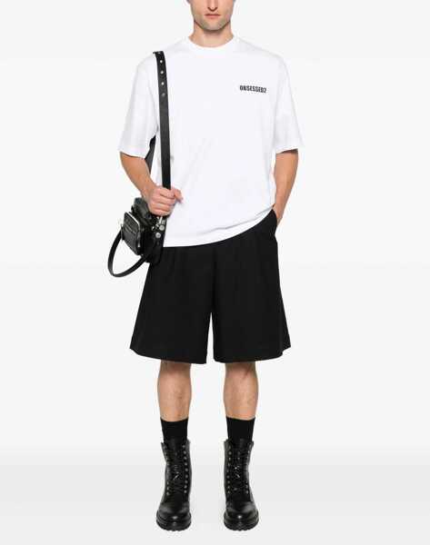 Tricouri DSQUARED2 Cotton T-Shirt WHITE  BLACK PRINT Barbati (BM 18369988) 2