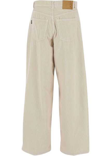 Pantaloni casual HAIKURE Velvet Pants ECRU Femei (BM 18369994) 2