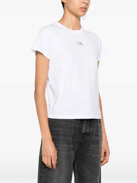 Tricouri MM6 Maison Margiela T-Shirt In Cotone WHITE Femei (BM 18370102) 3