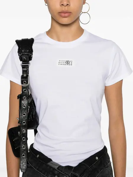 Tricouri MM6 Maison Margiela T-Shirt In Cotone WHITE Femei (BM 18370102) 5