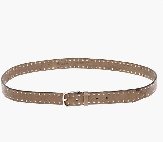 Curele ANDERSONS Studded Leather Belt 30Mm Brown Barbati (BM 18370315) 3