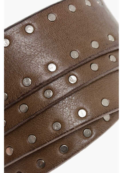 Curele ANDERSONS Studded Leather Belt 30Mm Brown Barbati (BM 18370315) 4