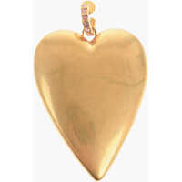 Cercei Golden Effect Single Earring With Maxi Heart-Shaped Pendant Femei