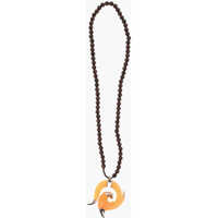 Coliere Wooden Flames Necklace With Maxi Resin Pendant Femei