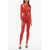 Alexander McQueen Sheer Effect Stirrup Jumpsuit With Cut-Out Details Red