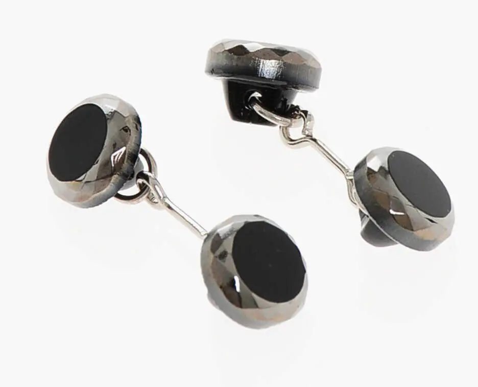 Butoni CORNELIANI Brass Cufflinks With Swarovskis Black Barbati (BM 18370390) 2