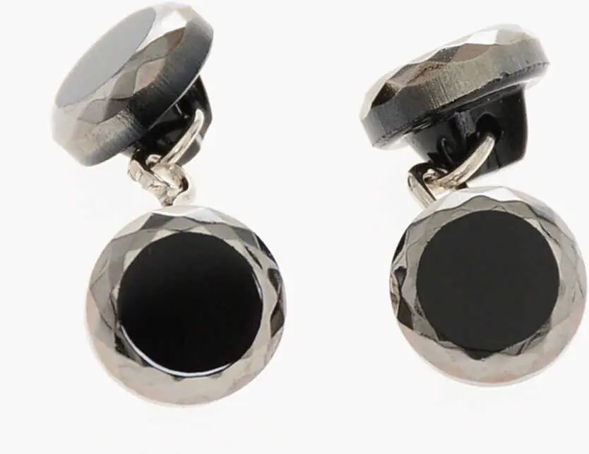 Butoni CORNELIANI Brass Cufflinks With Swarovskis Black Barbati (BM 18370390) 1