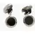 CORNELIANI Brass Cufflinks With Swarovskis Black