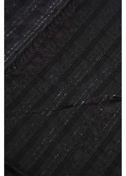 Esarfe CORNELIANI Cc Collection Silk Pocket Square With Lurex Motif Black Barbati (BM 18370393) 2